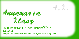 annamaria klasz business card